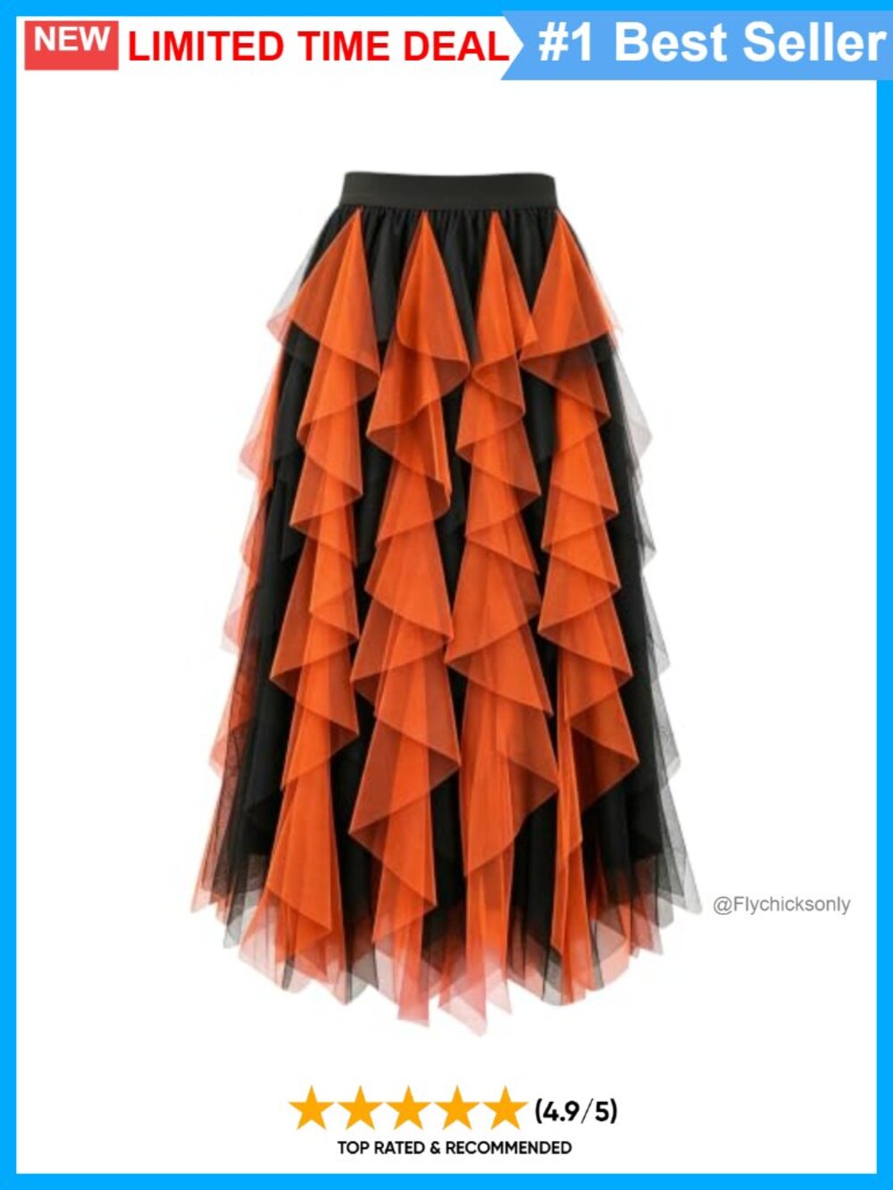 Layered Tulle Mesh A-Line High Waisted Fairy Skirt Elastane Lined